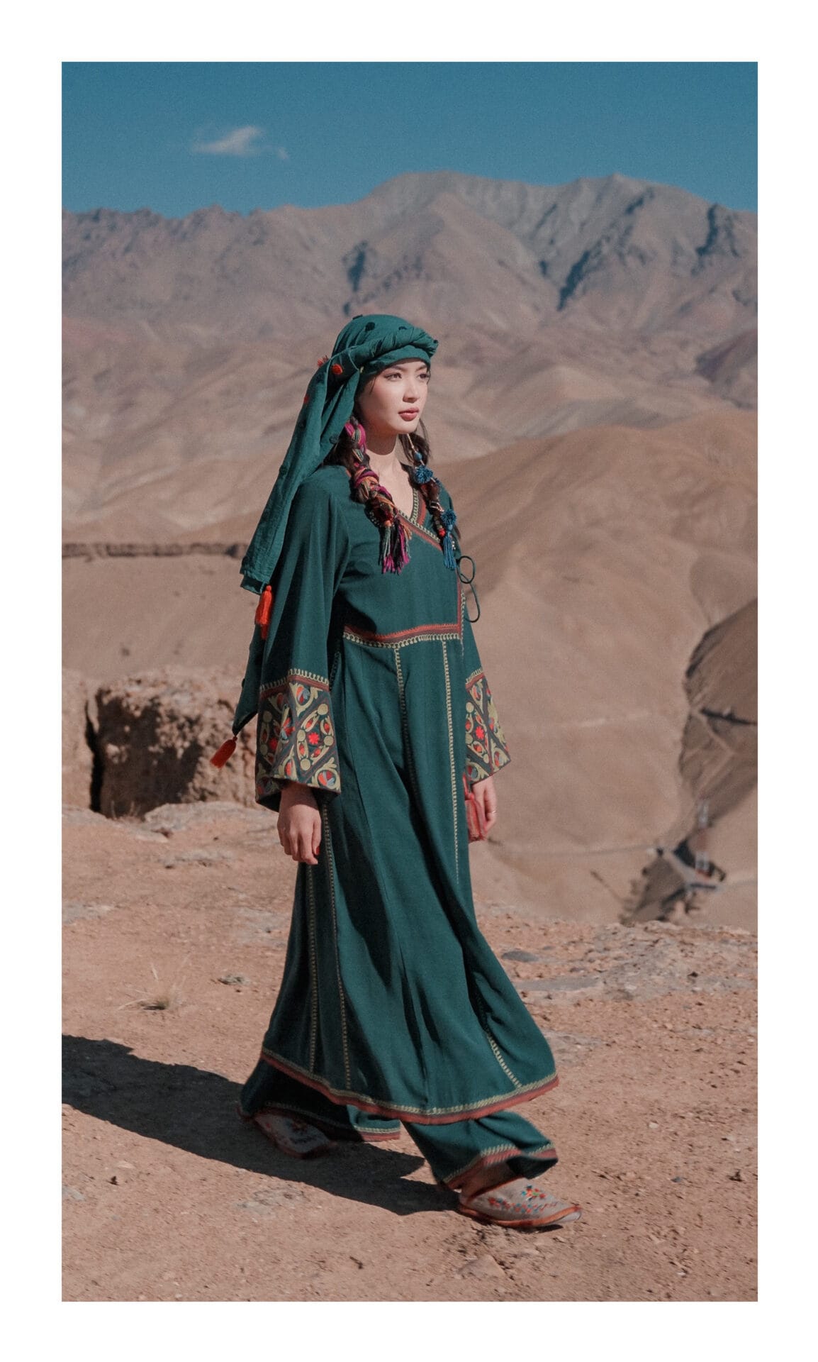 Teal Green Ari Embroidered Angrakha Palazzo