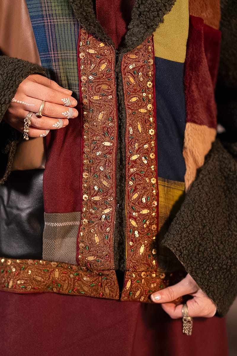 Maroon Kurta Farshi Salwar Rally Jacket