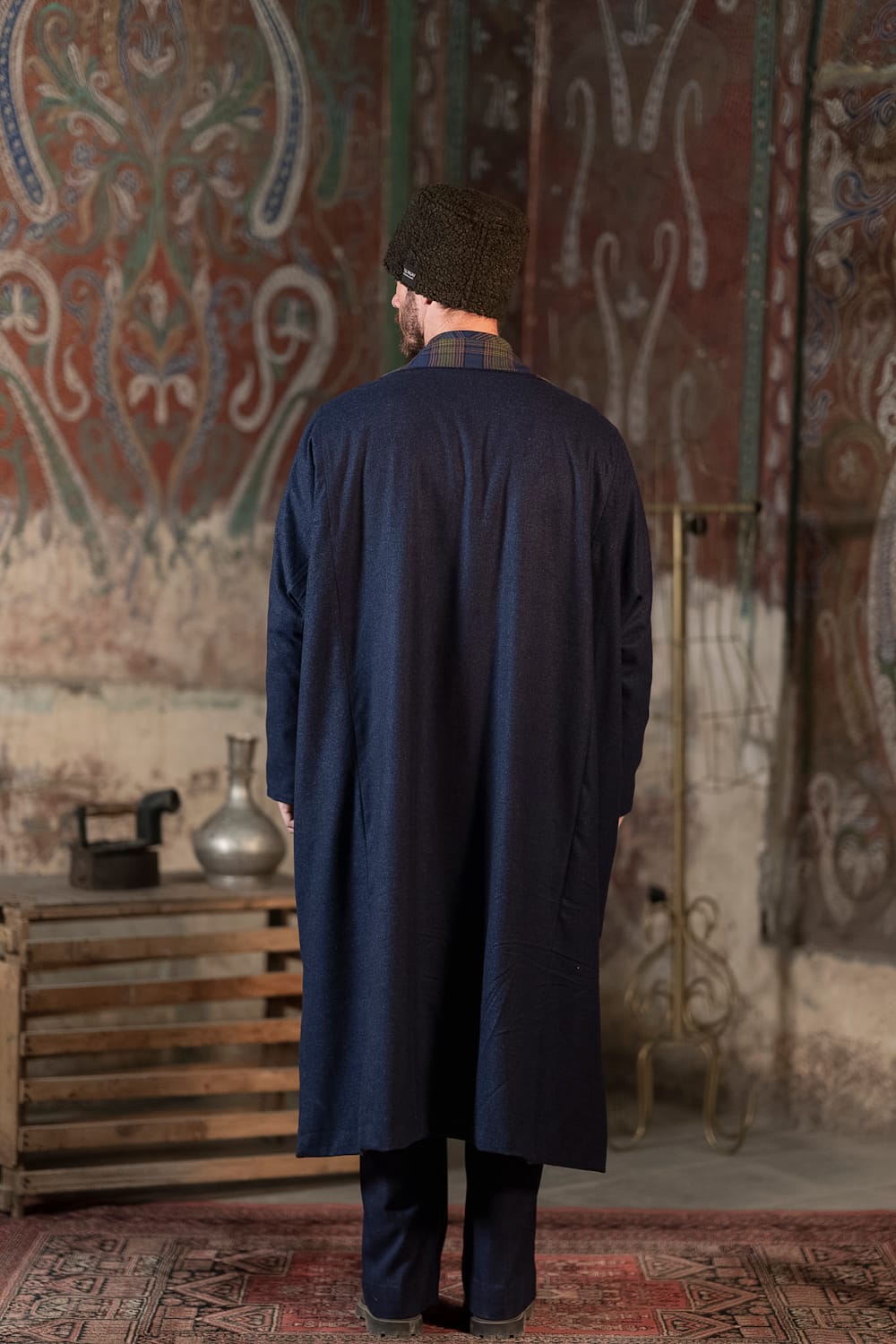 Winterline : Check Shirt Wool Reversible Open Front Pheran Pants