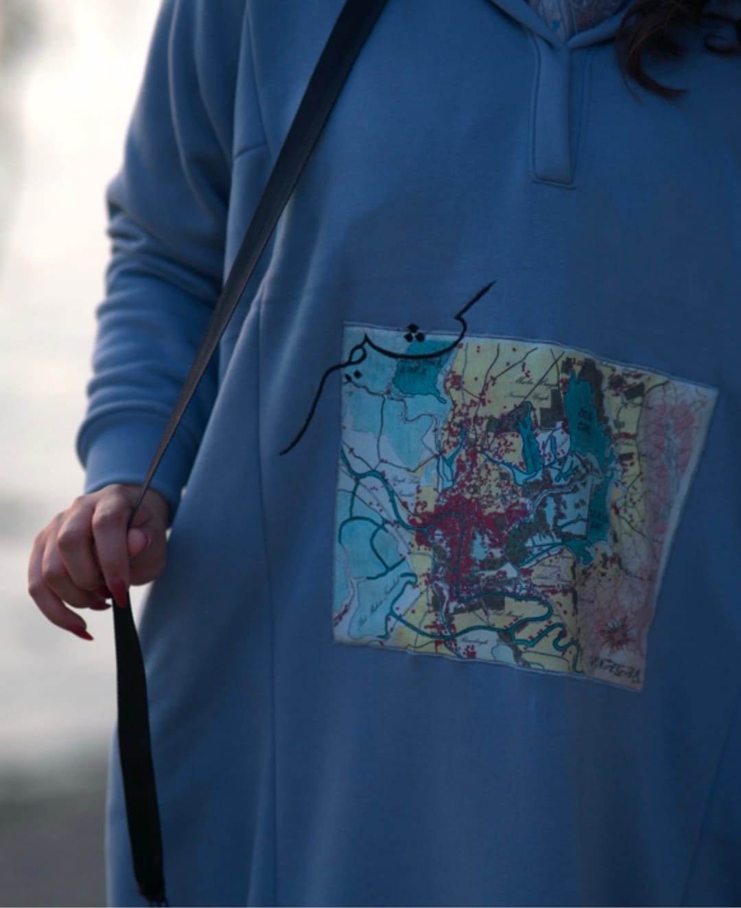Kashmir Graphic Printed Blue Pheran And Pants