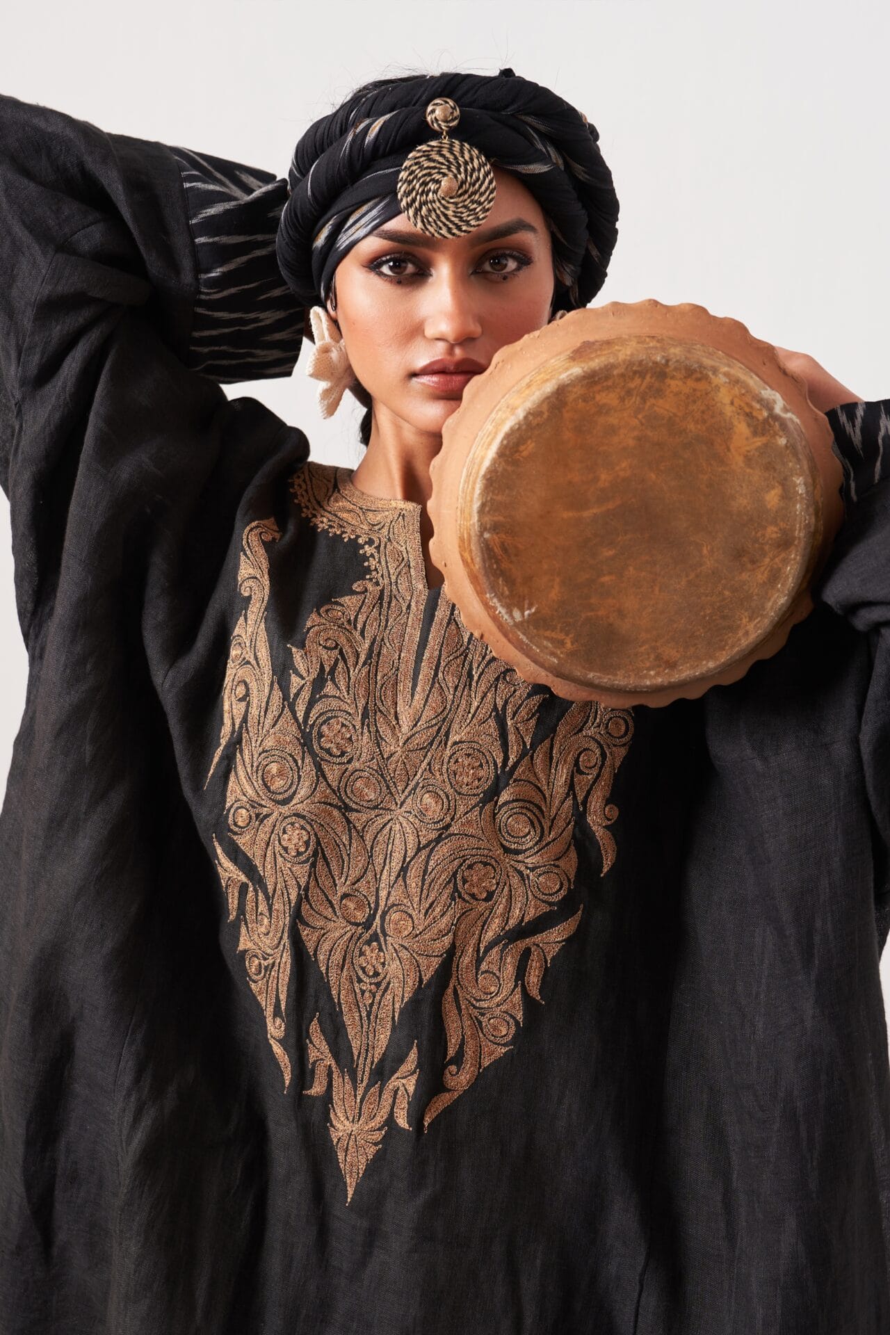 Black Tilla Embroidered Reversible Pheran Salwar