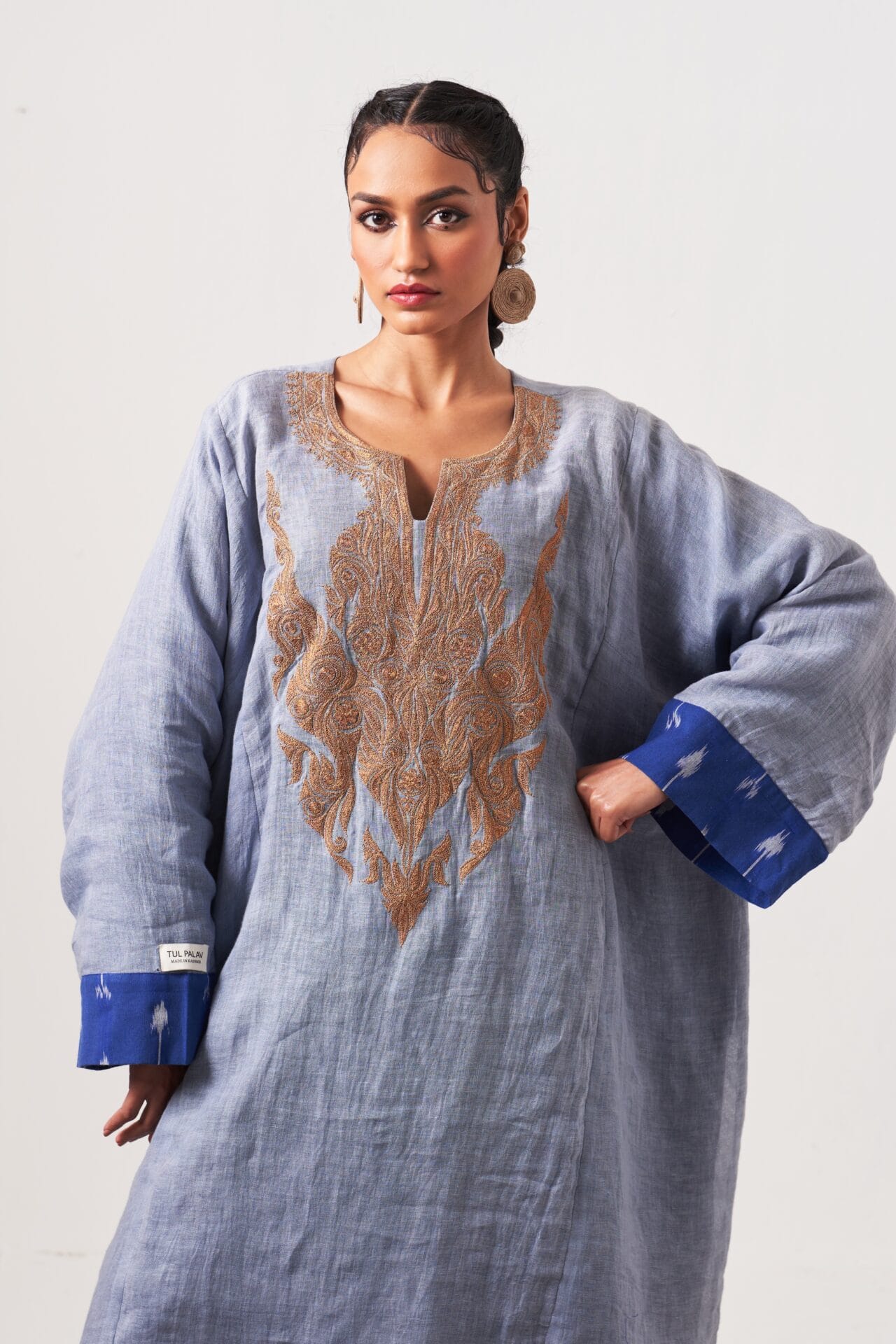 Blue Tilla Embroidered Reversible Pheran Salwar