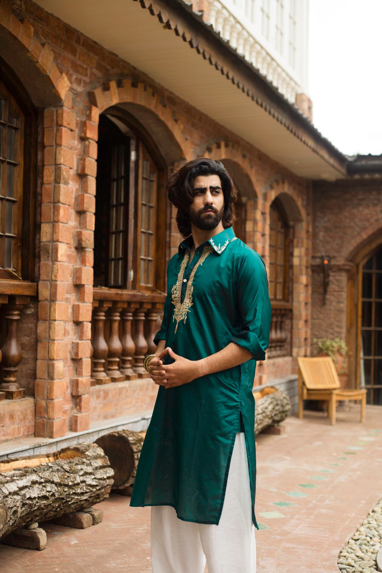Tilla Embroidered Green Kurta Salwar