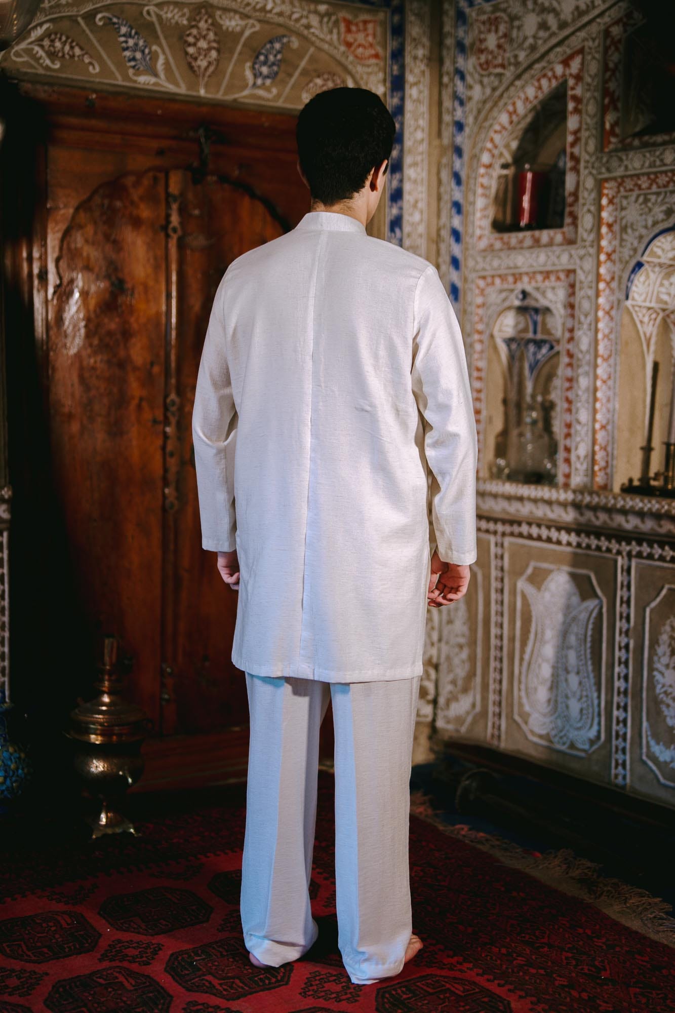 Ivory Ari Embroidered Sherwani Style Kurta Pant