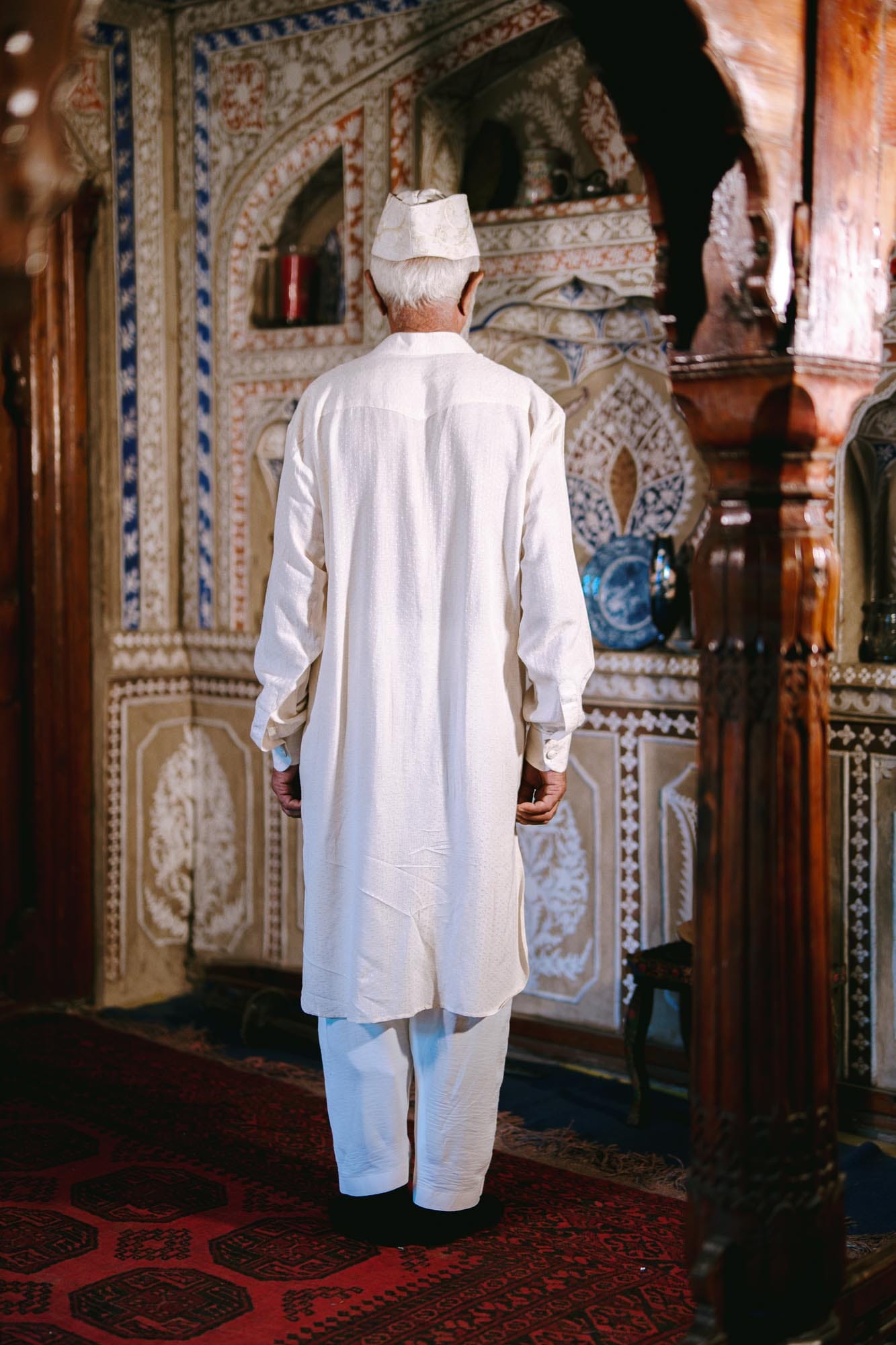 Ivory Kurta Salwar with Ari Embroidered Karakul