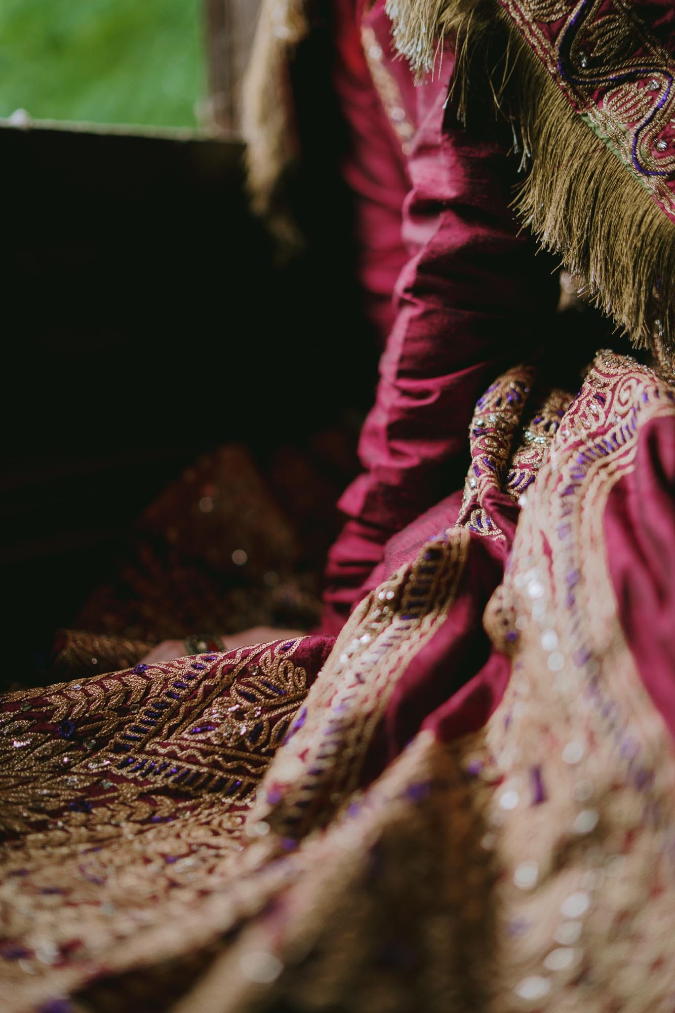 Maroon Raw Silk Kalidar Bandhani Dupatta Gharara