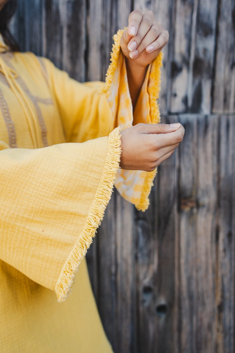 Yellow Pheran Check Inner Farshi Salwar Check Dupatta