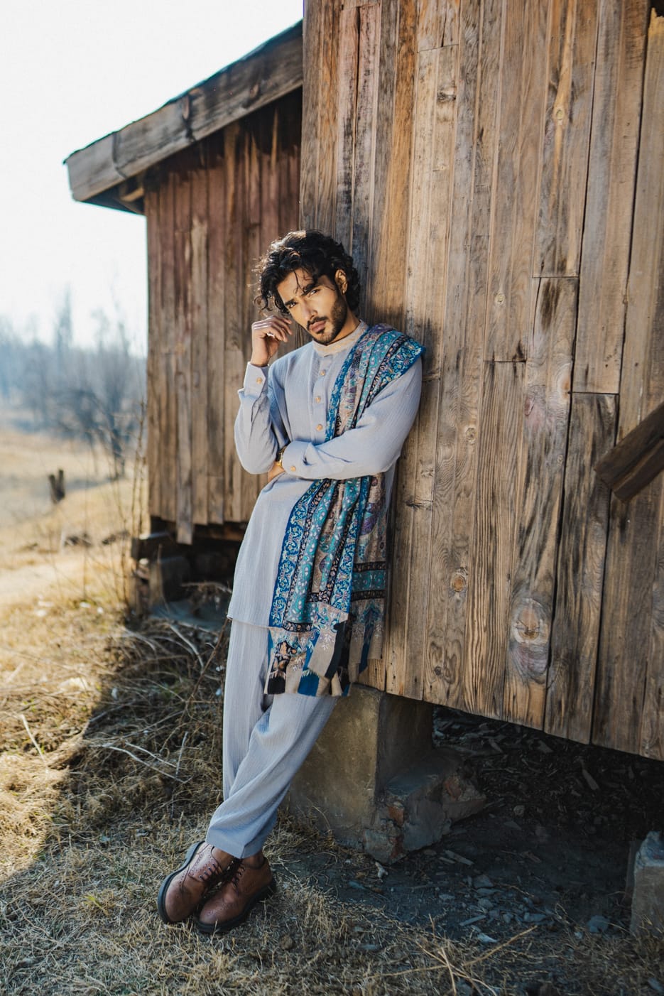 Grey Trim Kurta Salwar