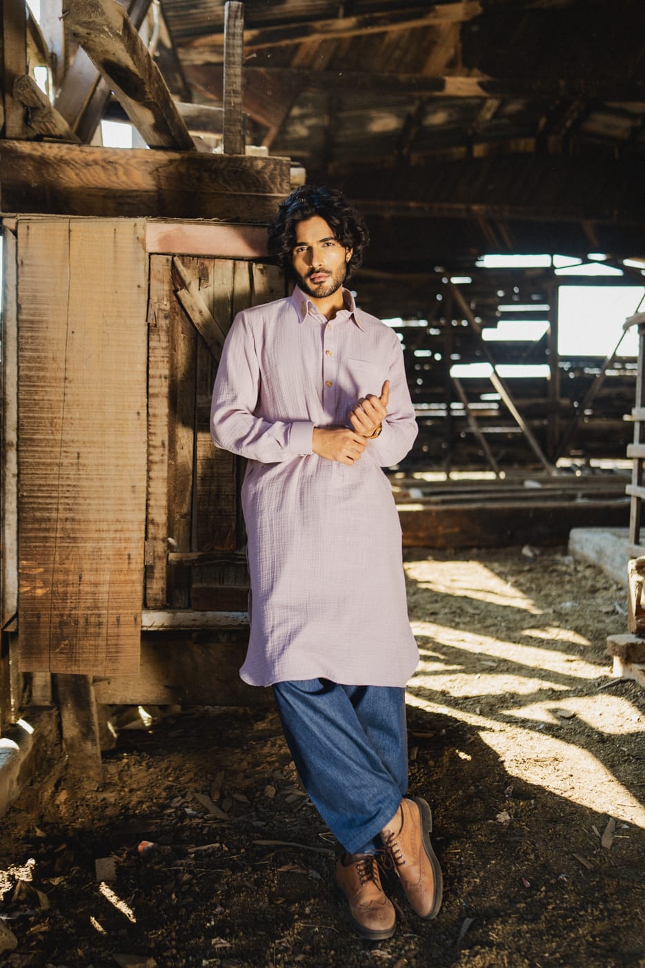 Lilac Tilla Embroidered kurta Salwar