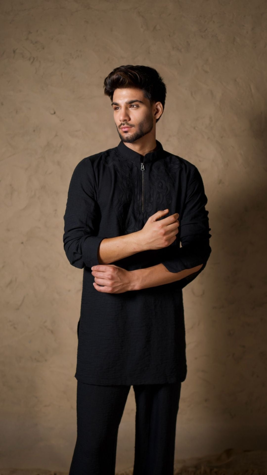 Black Embroidered Kurta Pants