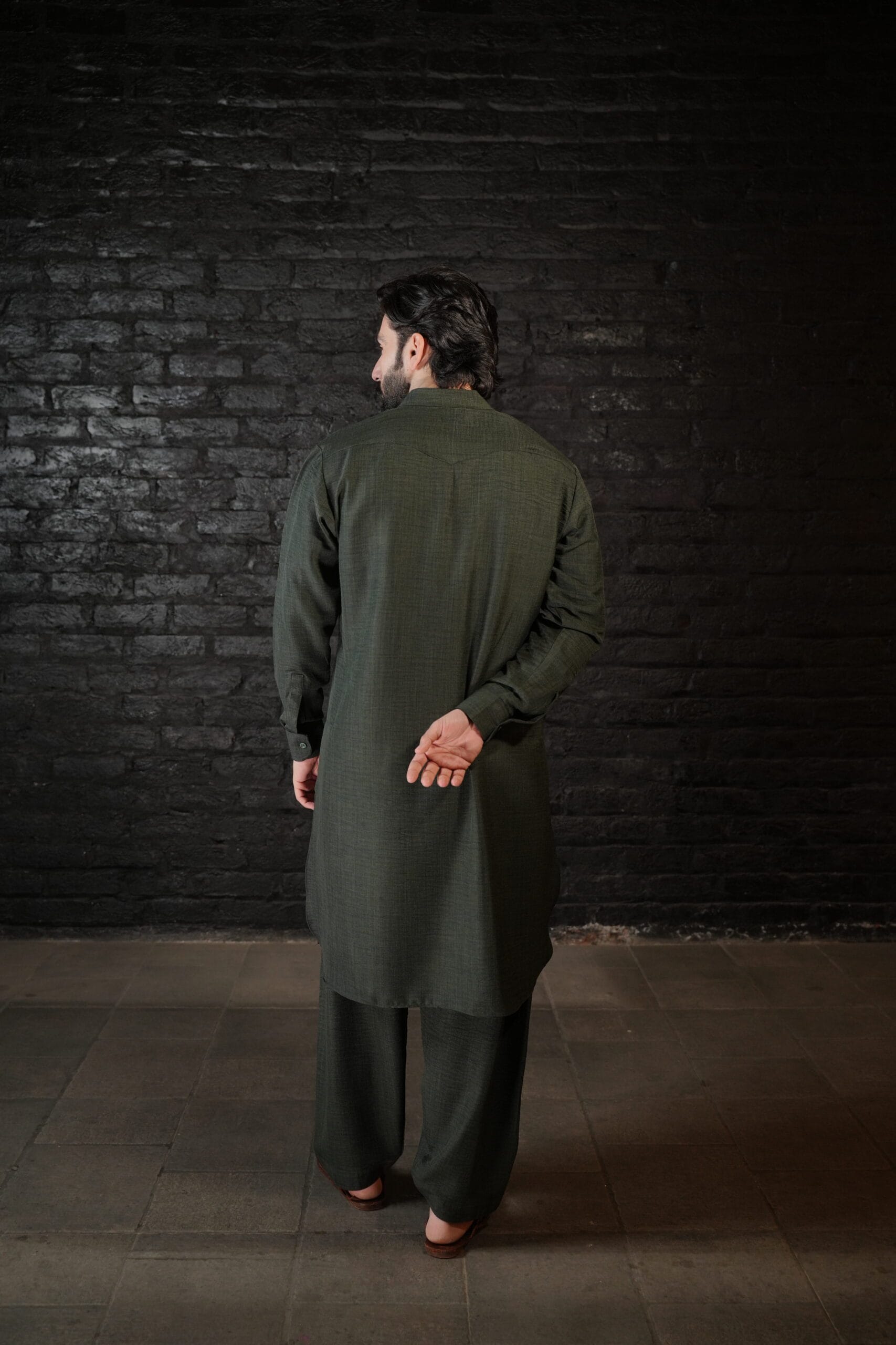 Green Thread Embroidered Kurta Salwar