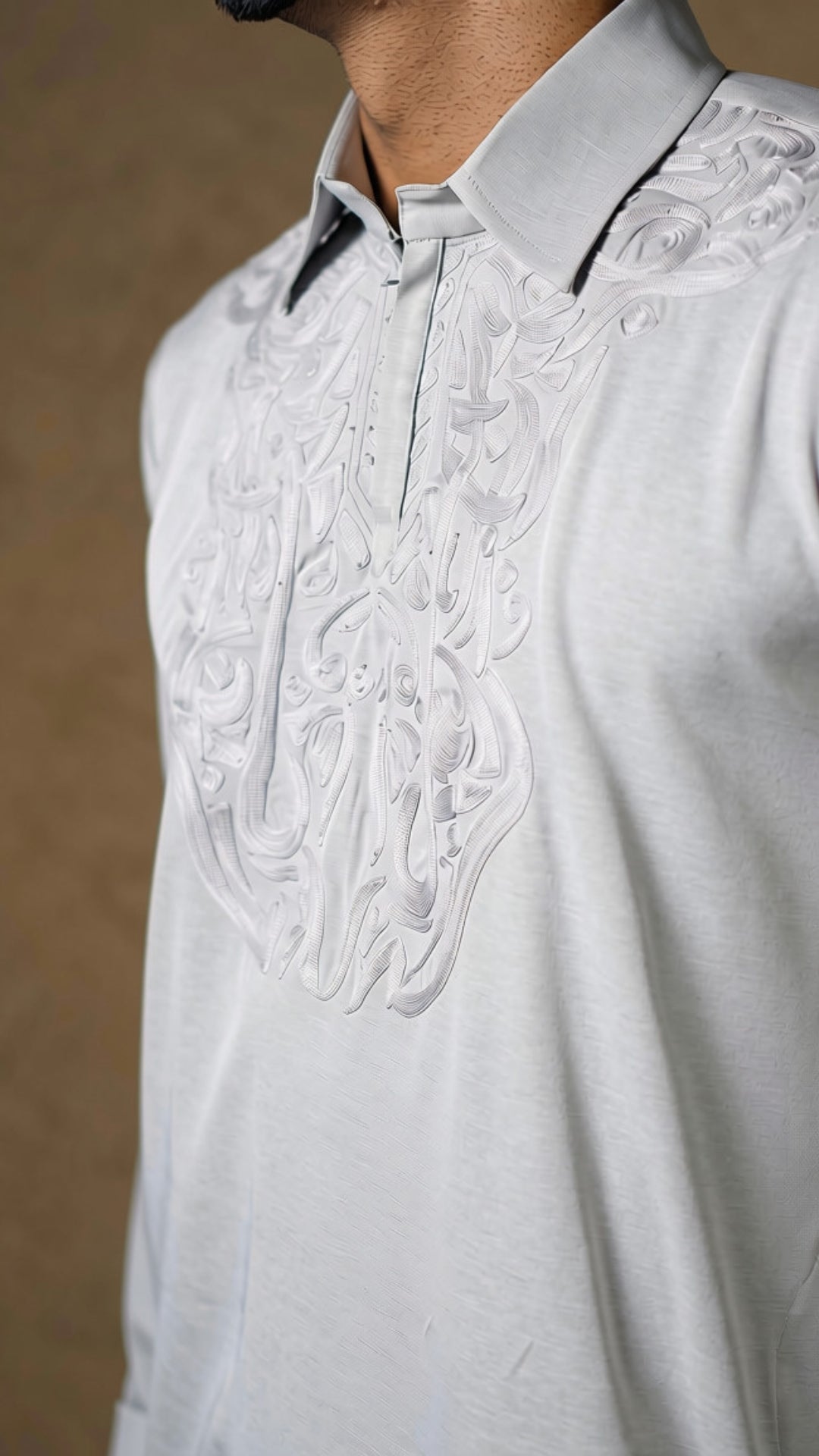 Grey Embroidered Kurta Salwar
