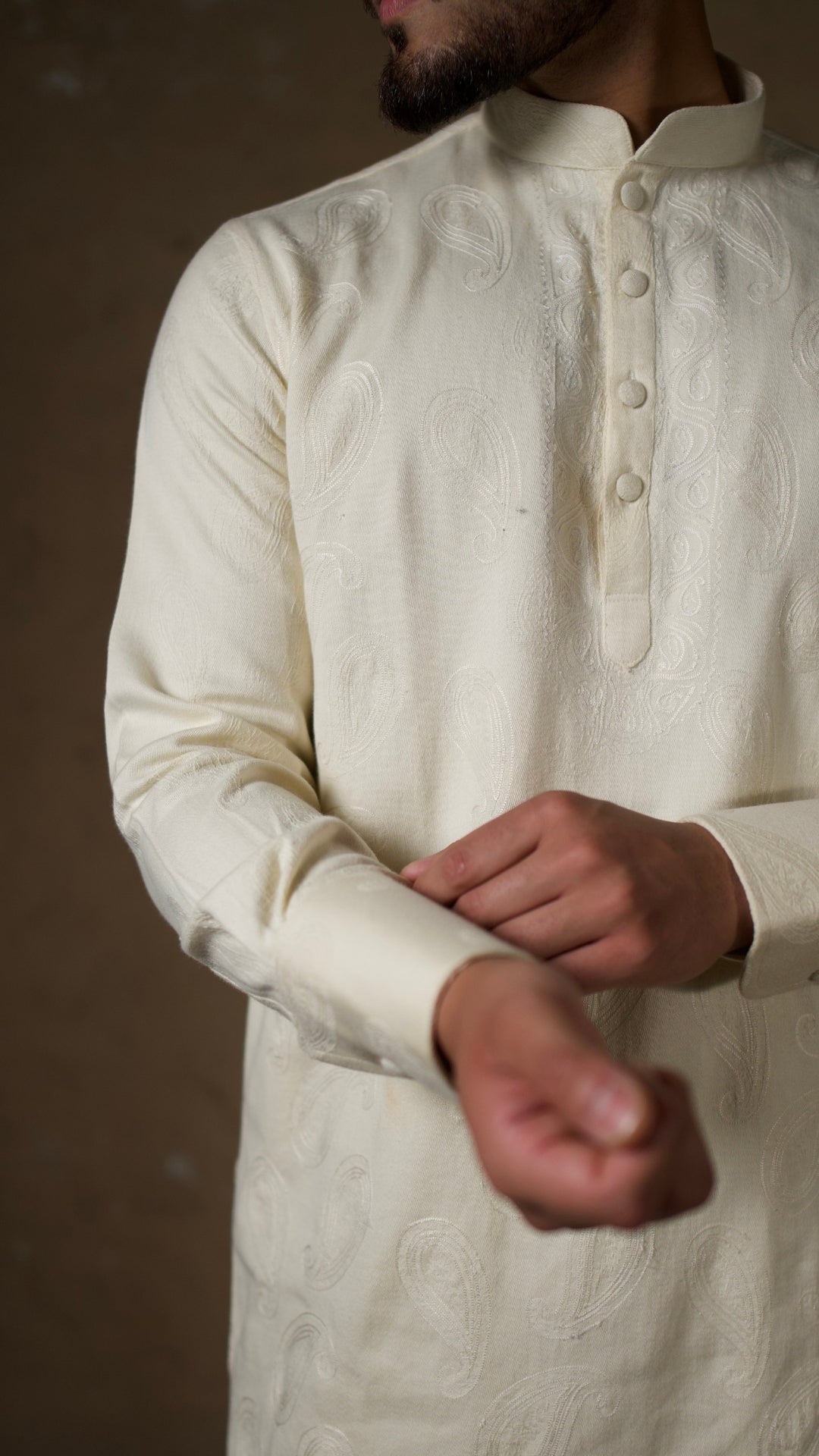 Off White Embroidered Kurta Salwar