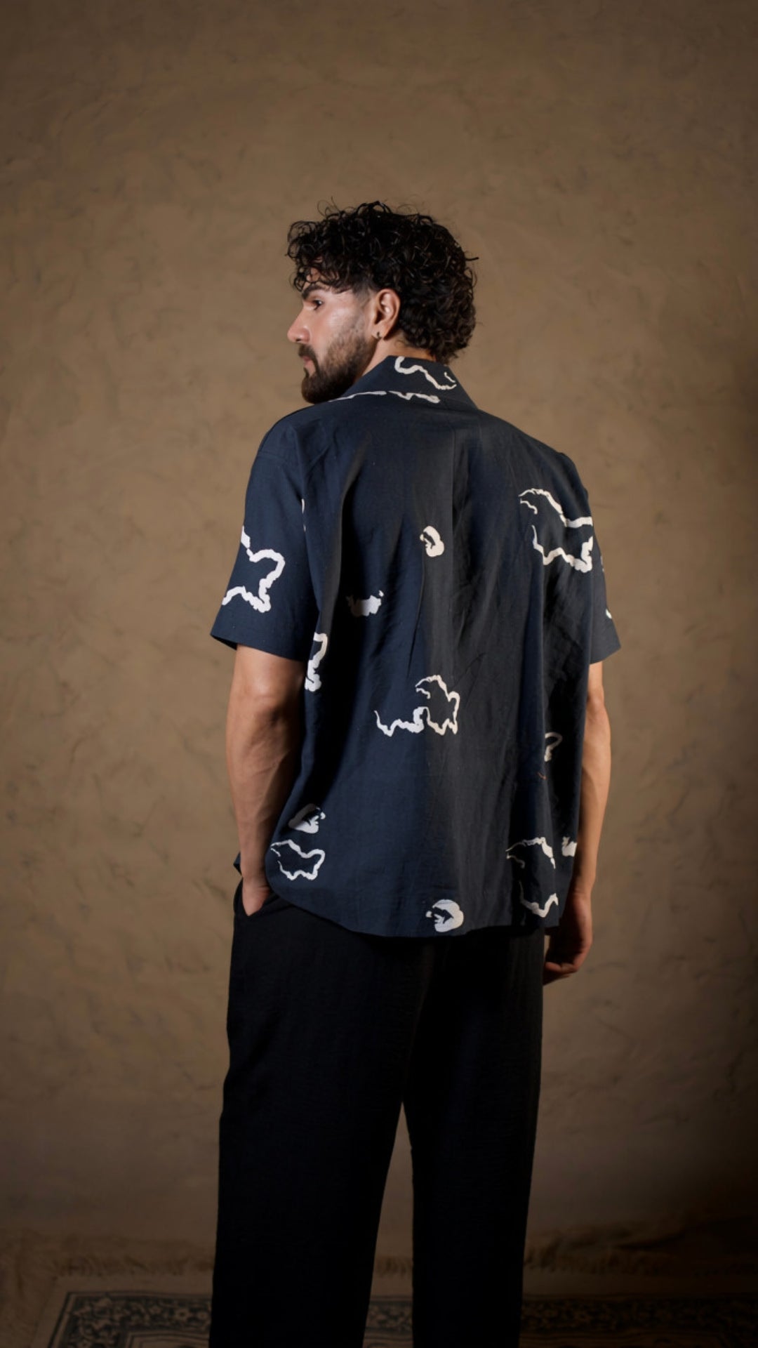Black Kashmir Map Shirt with Pants