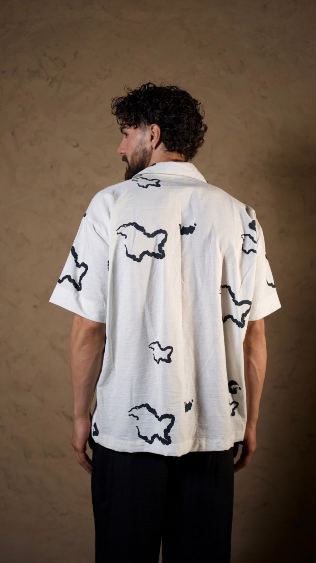 White Kashmir Map Shirt with Pants
