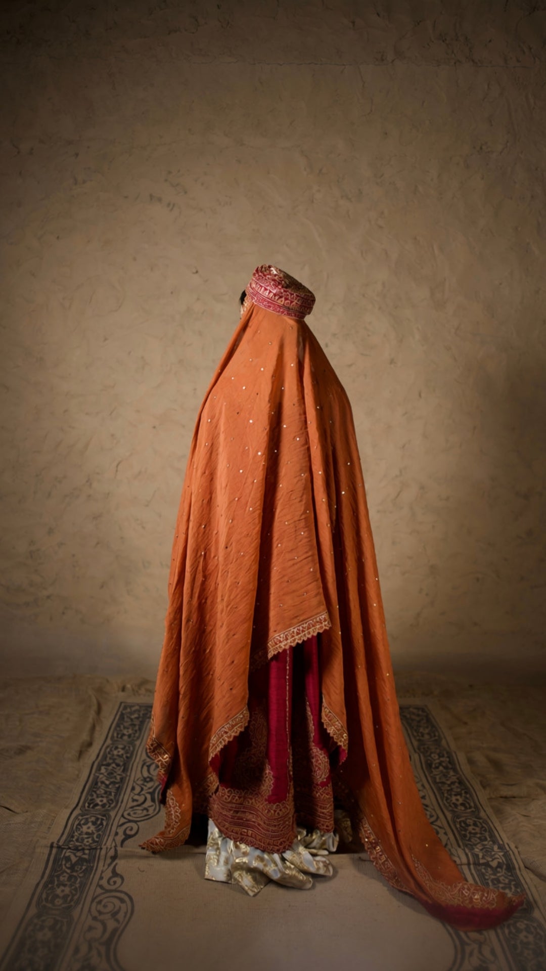 Maroon Tilla Embroidered Kalidar & Kali Sharara with Embroidered Dupatta