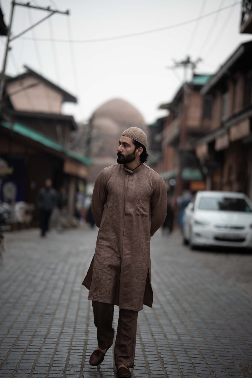 Beige  Kurta Pants