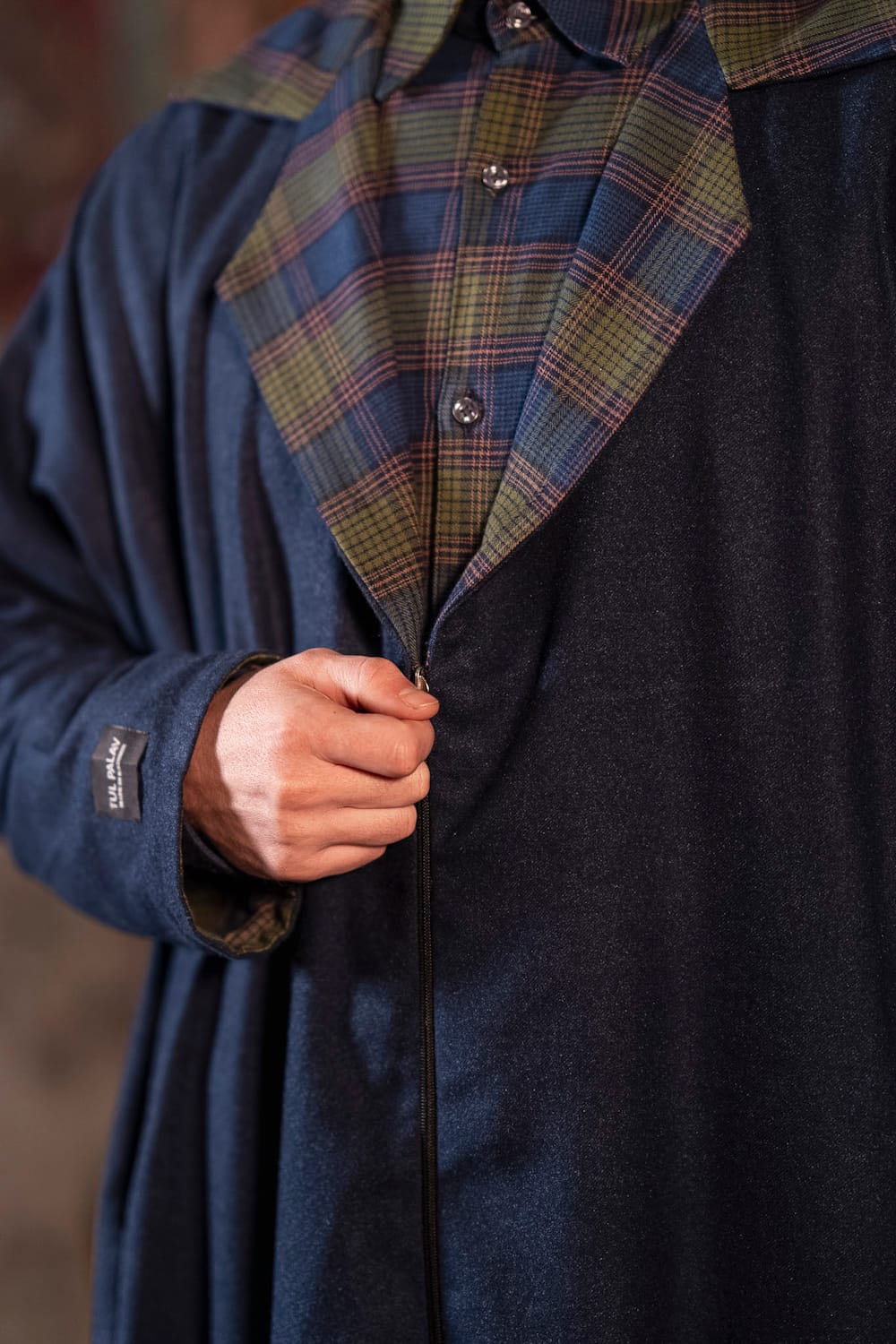 Winterline : Check Shirt Wool Reversible Open Front Pheran Pants