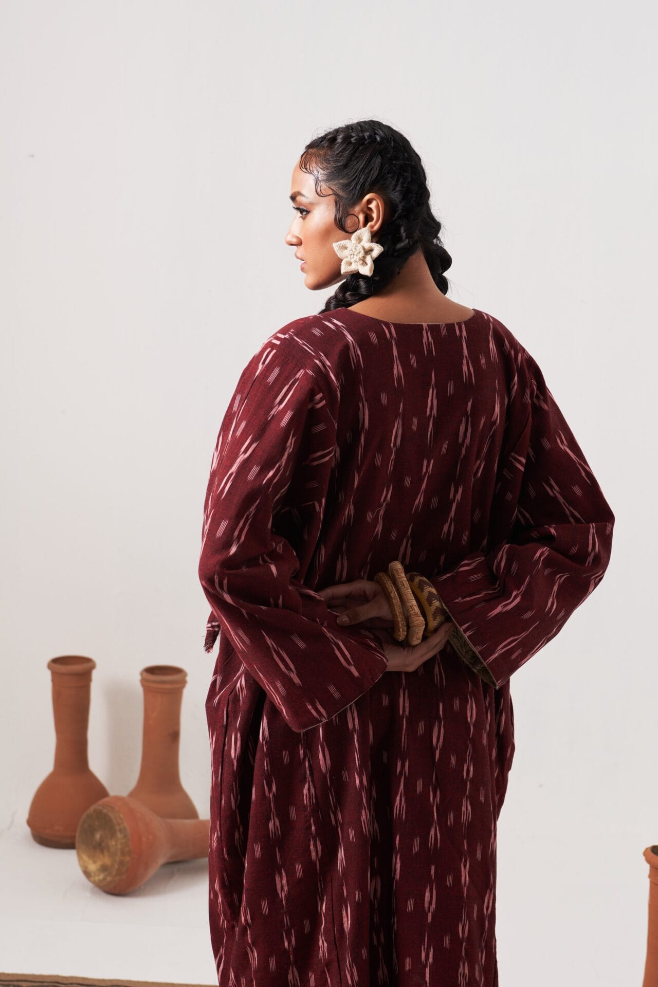 Pewand Reversible Pheran (Beige & Maroon)