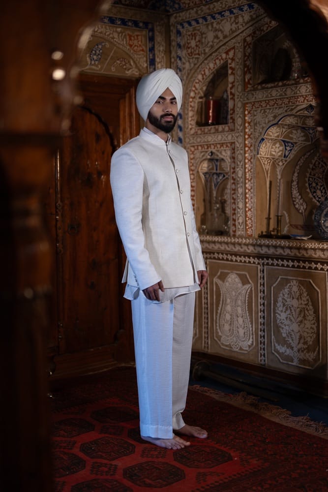 Ivory Bandhgala kurta Pant