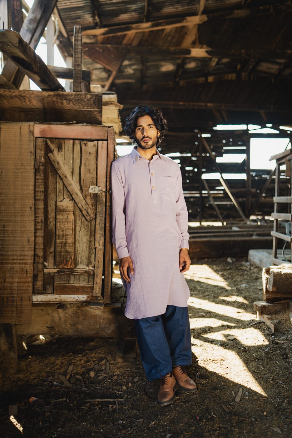 Lilac Tilla Embroidered  kurta Salwar