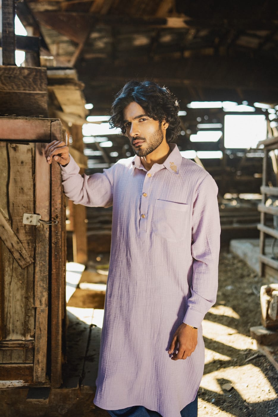 Lilac Tilla Embroidered  kurta Salwar
