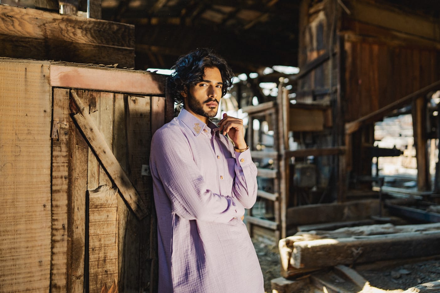 Lilac Tilla Embroidered  kurta Salwar