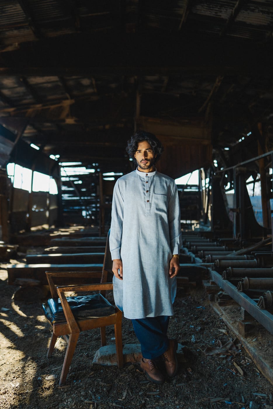 Blue Plain Kurta Salwar