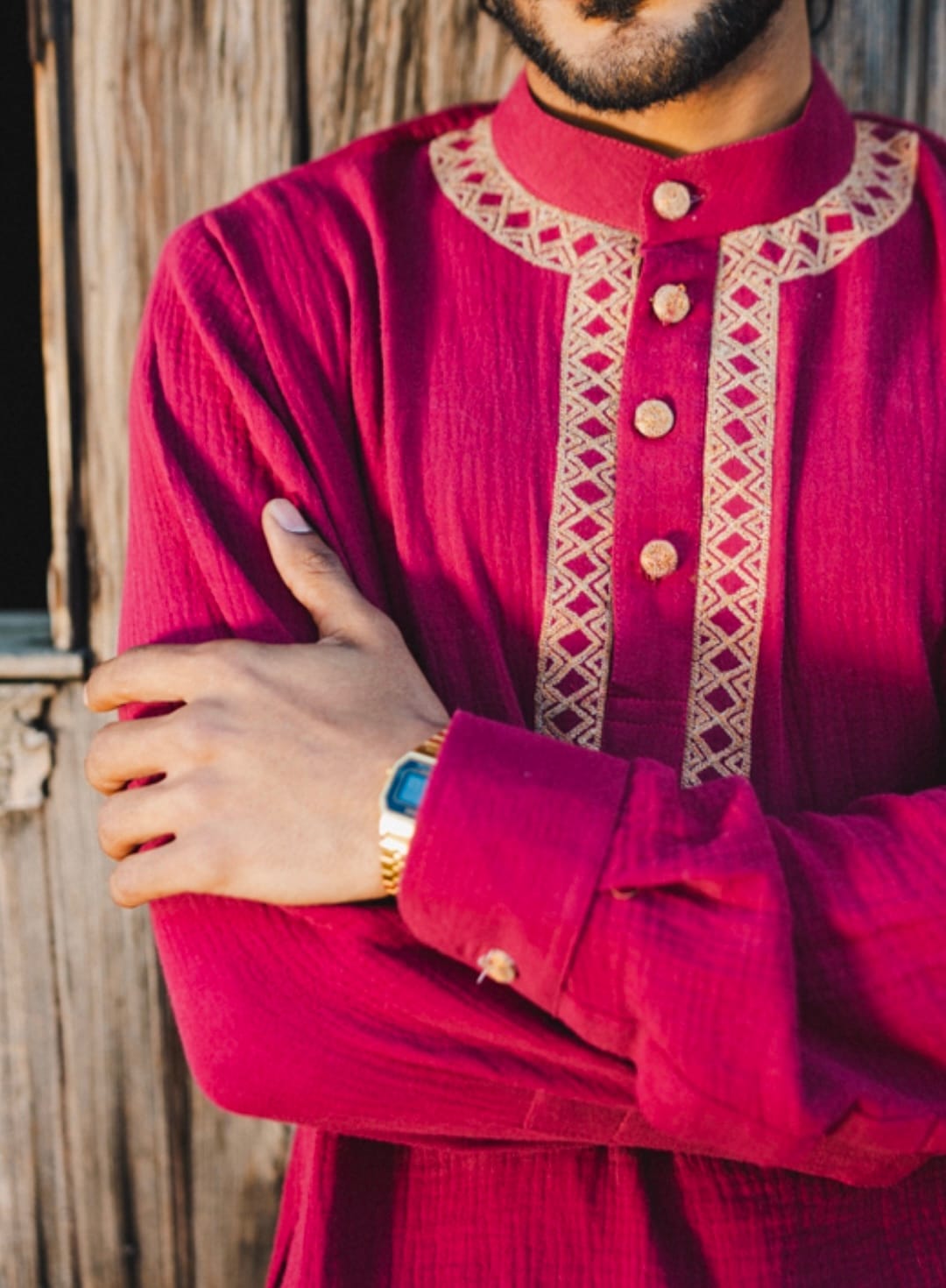 Maroon Tilla Embroiderd Kurta Salwar