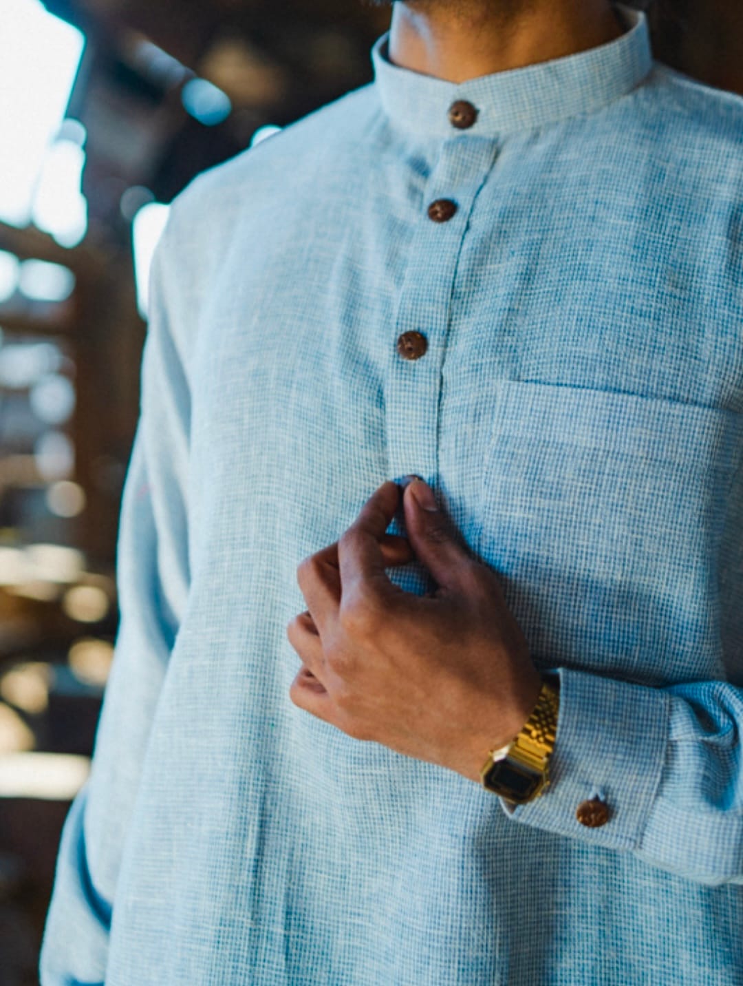 Blue Plain Kurta Salwar