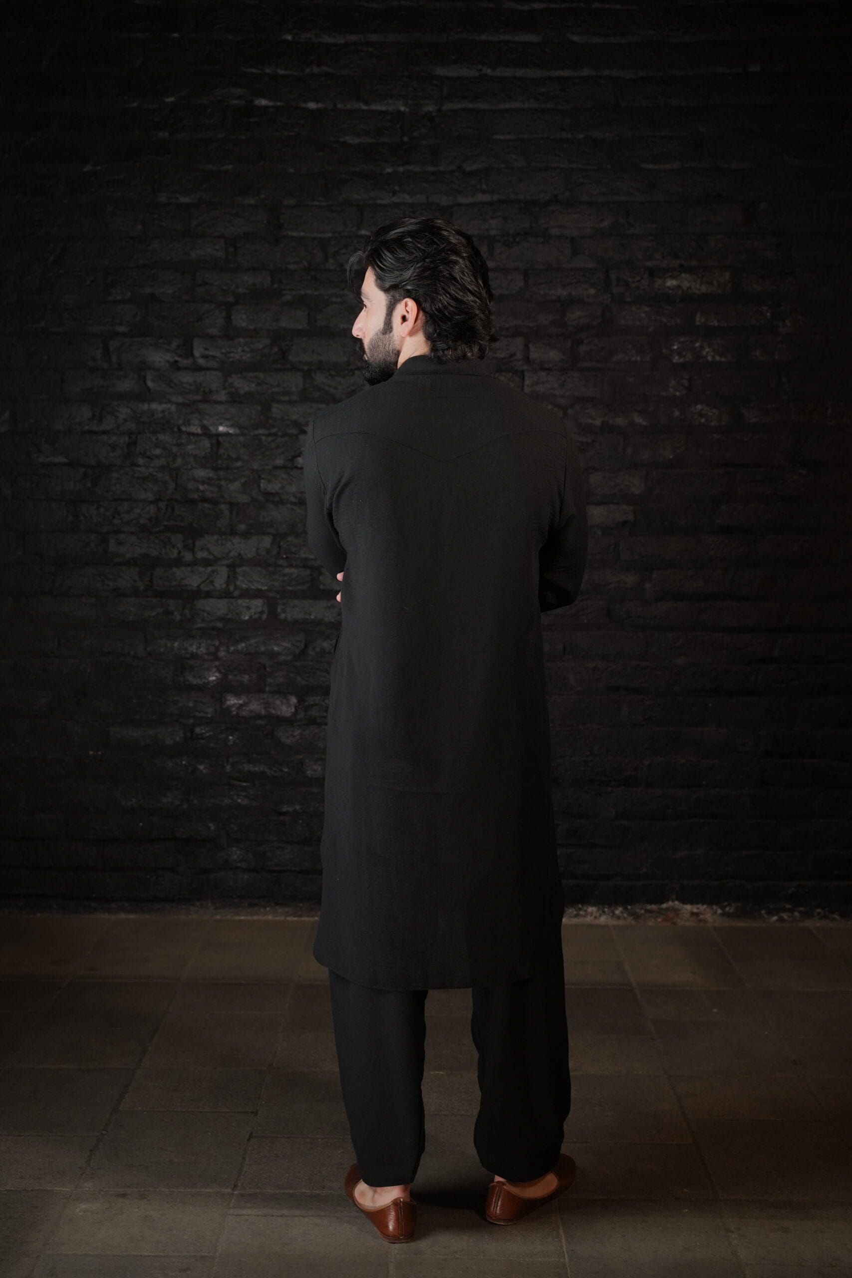 Black Thread Embroidered Kurta Salwar