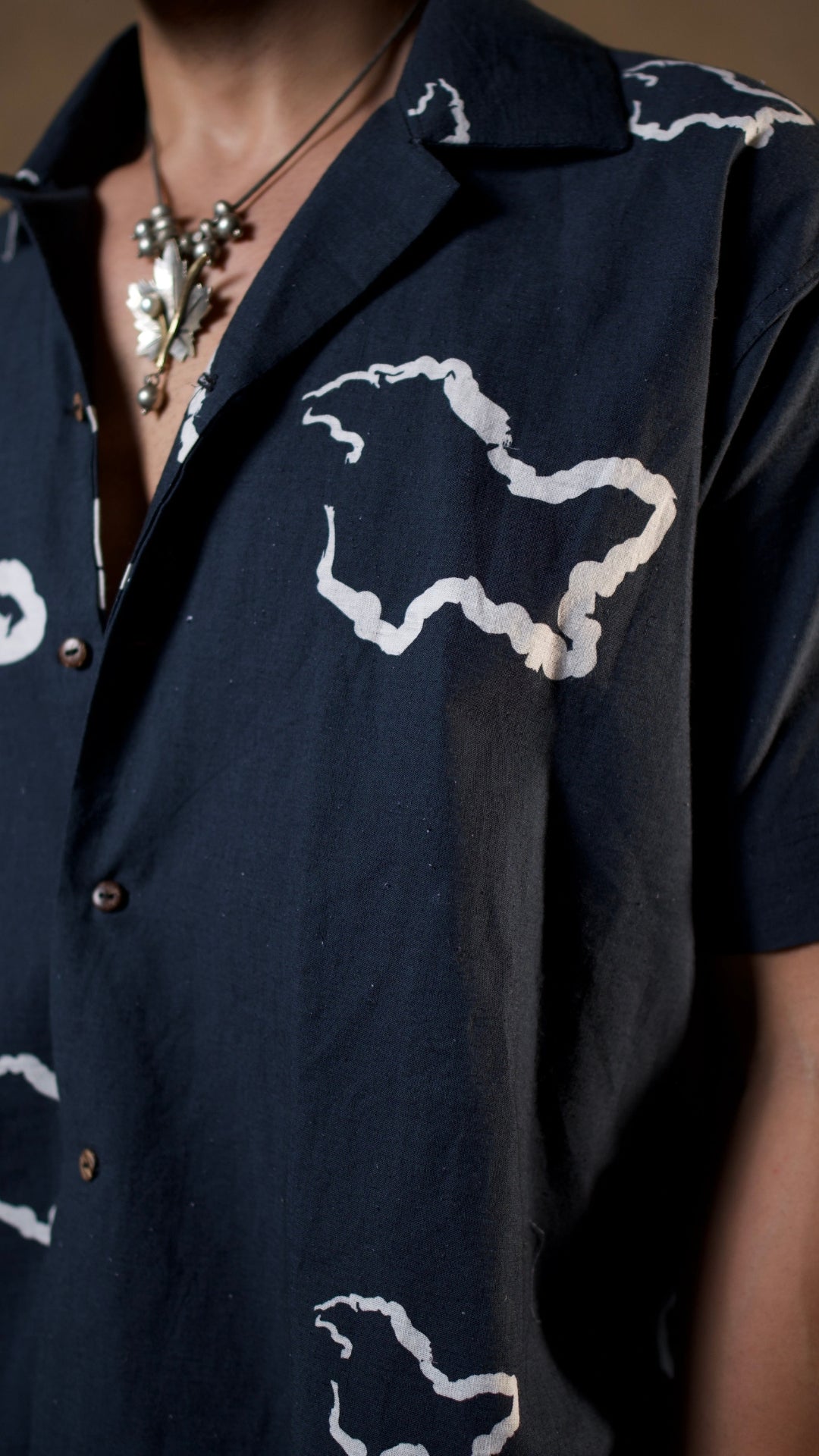 Black Kashmir Map Shirt with Pants