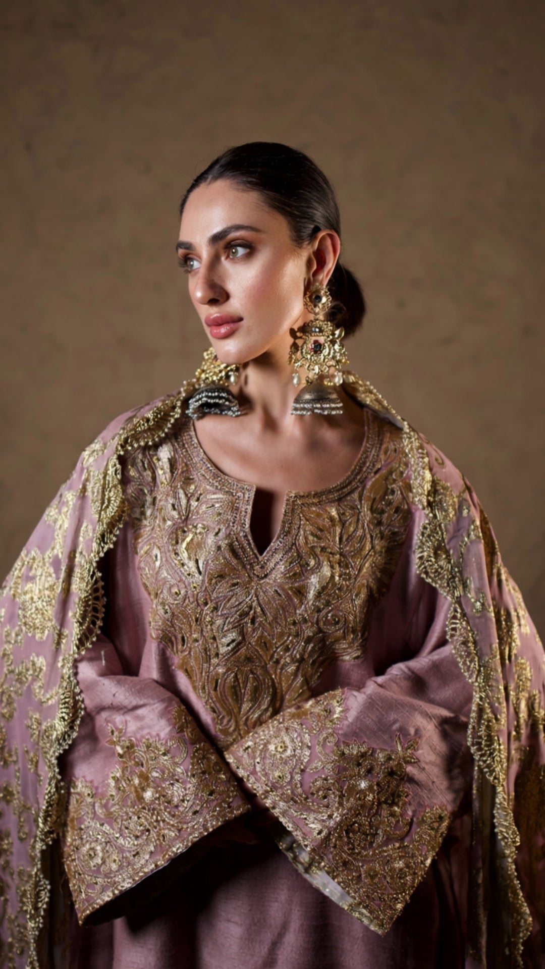 Lilac Tilla Embroidered Pheran Salwar with Dupatta