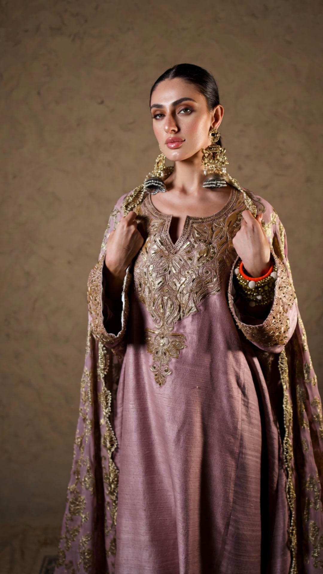Lilac Tilla Embroidered Pheran Salwar with Dupatta
