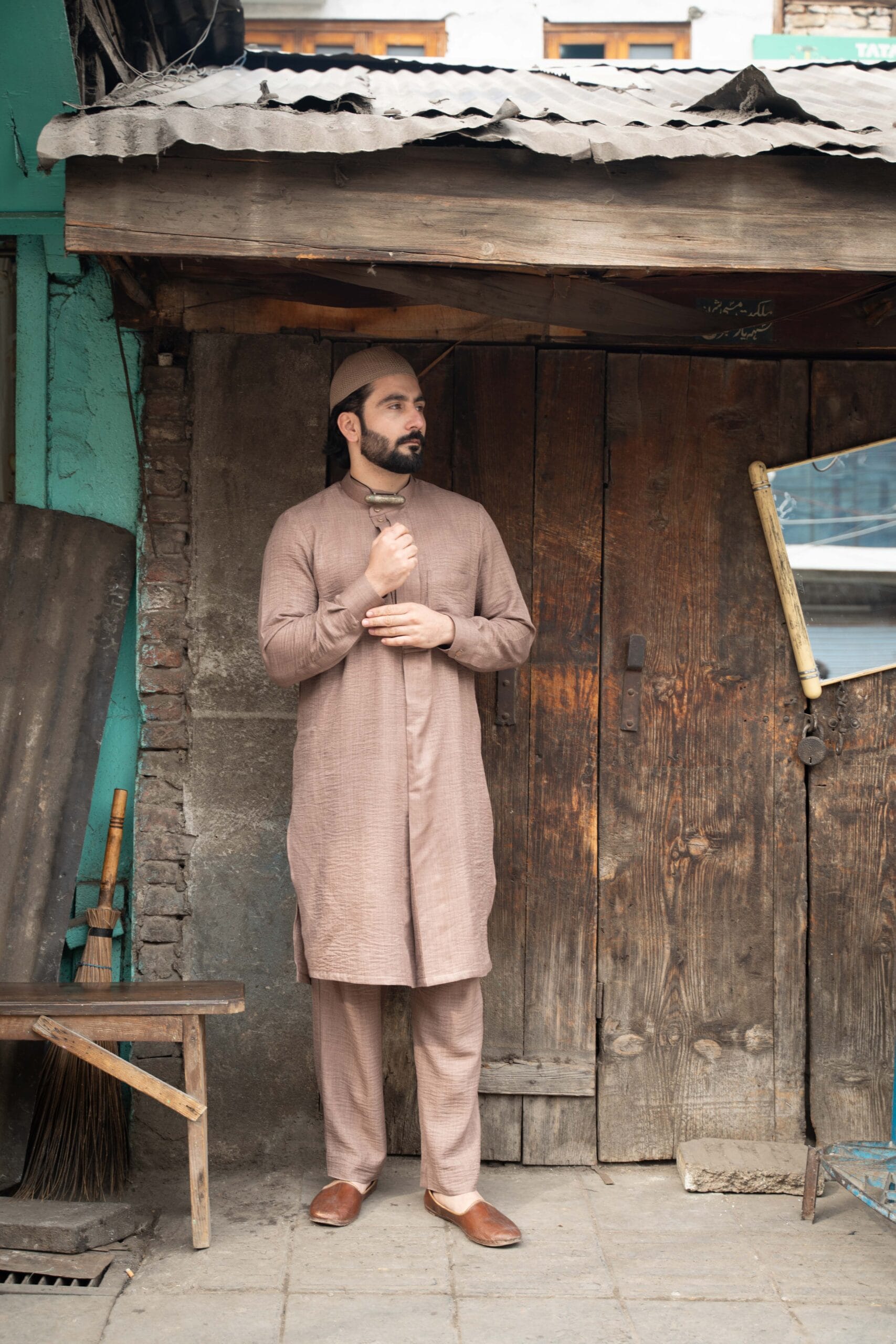 Beige Kurta Pants