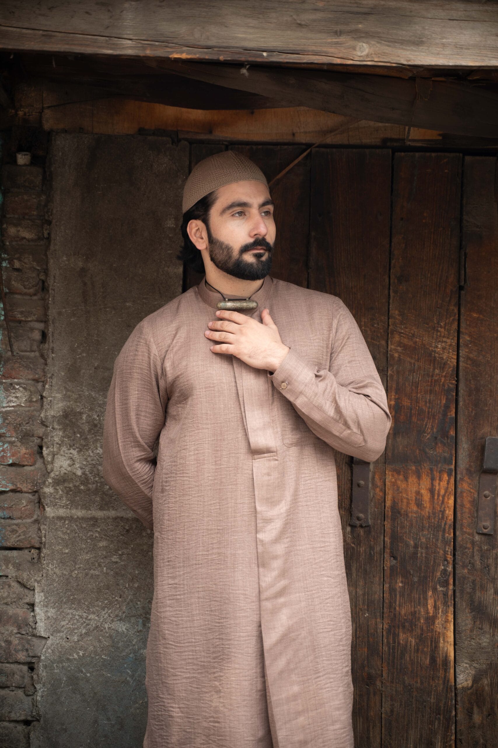 Beige Kurta Pants - Image 3